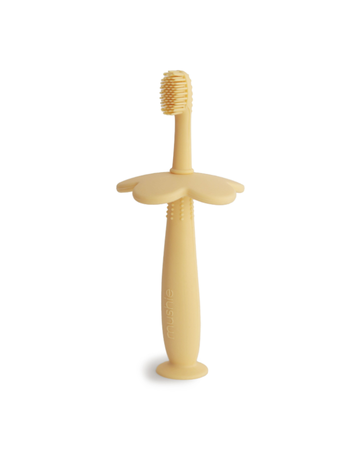 Brosse à dents d’apprentissage Mushie Flower | Silicone bébé