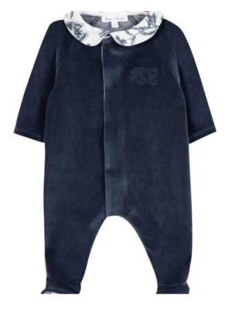 Pyjama bébé velours bleu Toile de Jouy – Tartine et Chocolat