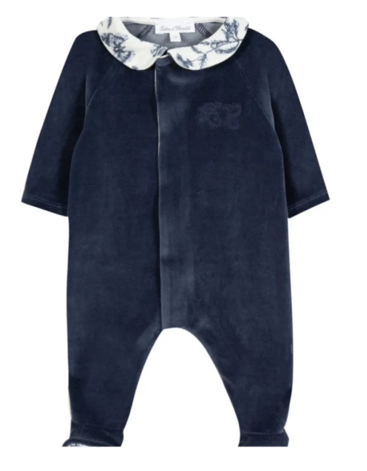 Pyjama bébé velours bleu Toile de Jouy – Tartine et Chocolat