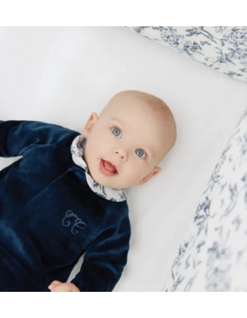 Pyjama bébé velours bleu Toile de Jouy – Tartine et Chocolat