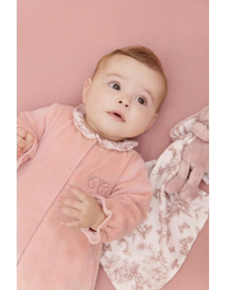 Pyjama bébé velours rose Tartine et Chocolat – Dors-bien bébé