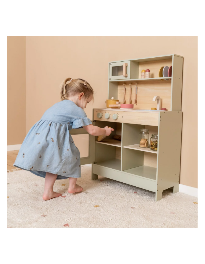 Cuisine en bois Little Dutch vert pastel – Jouet enfant FSC