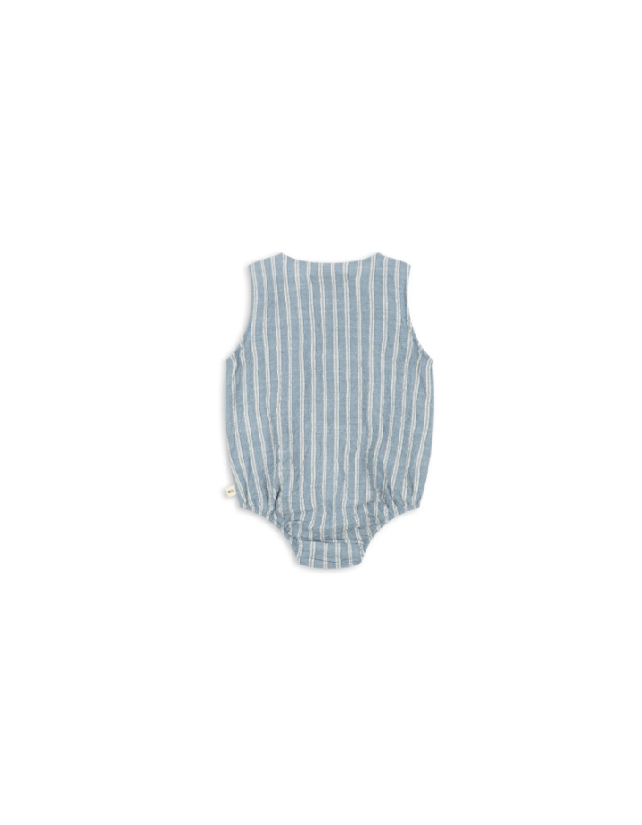 Barboteuse bébé Konges Sløjd Elliot Trio Bleu Stripe