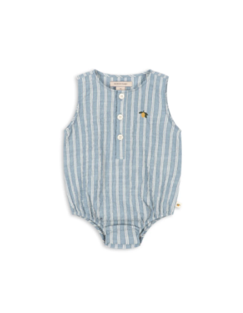 Barboteuse bébé Konges Sløjd Elliot Trio Bleu Stripe