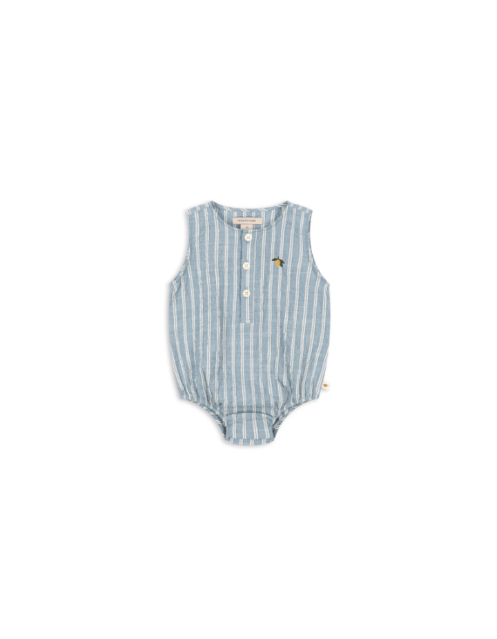 Barboteuse bébé Konges Sløjd Elliot Trio Bleu Stripe