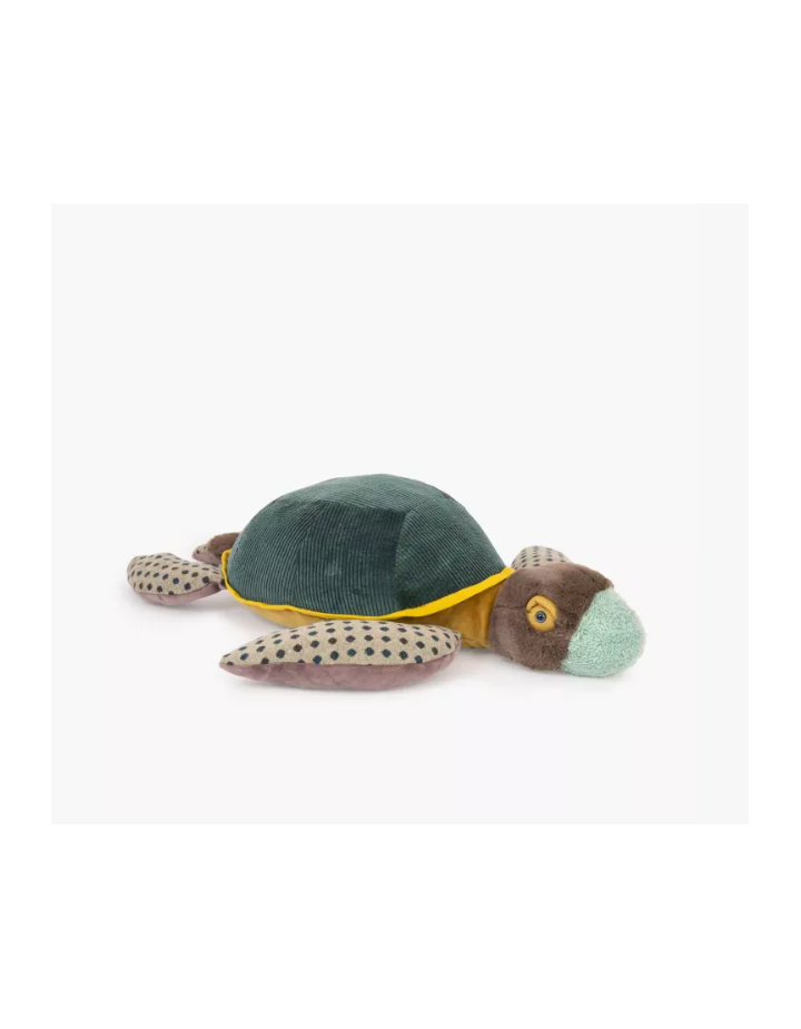 Peluche grande tortue Moulin Roty 60 cm | Doudou bébé naissance