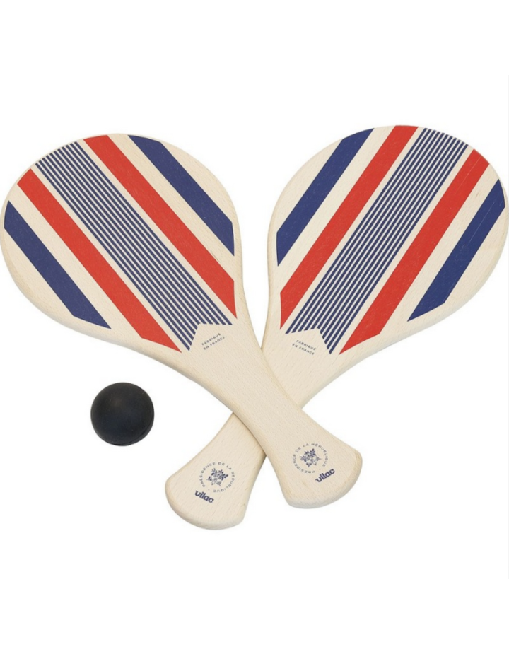 Raquettes de plage Vilac Elysée bois + balle | Jeu extérieur enfant