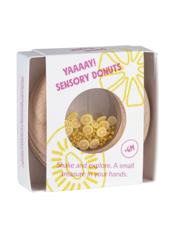 Donut sensoriel citrons Petit Boum – Hochet bébé bois