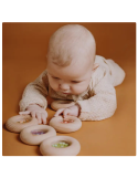 Donut sensoriel ornge Petit Boum – Hochet bébé bois