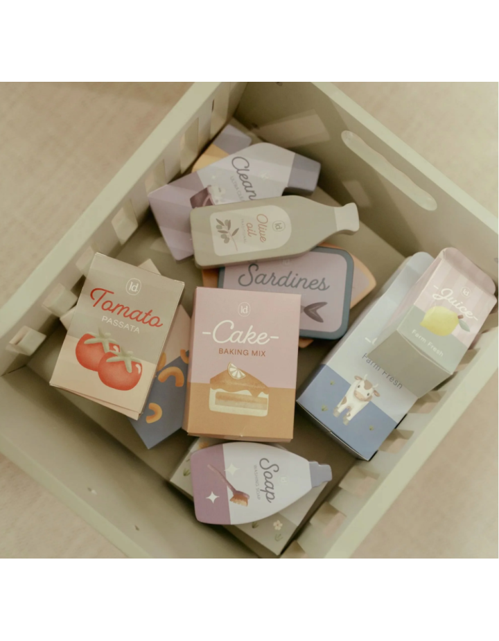 Chariot en bois vert Little Dutch – Essentials – Jeu d’imitation