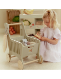 Chariot en bois vert Little Dutch – Essentials – Jeu d’imitation