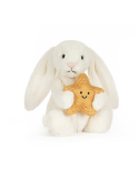 Peluche Jellycat Cream Bunny with Star – Lapin étoile doux