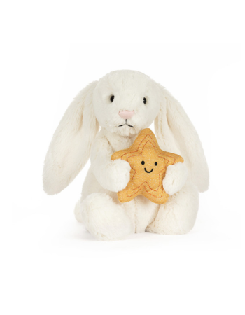 Peluche Jellycat Cream Bunny with Star – Lapin étoile doux