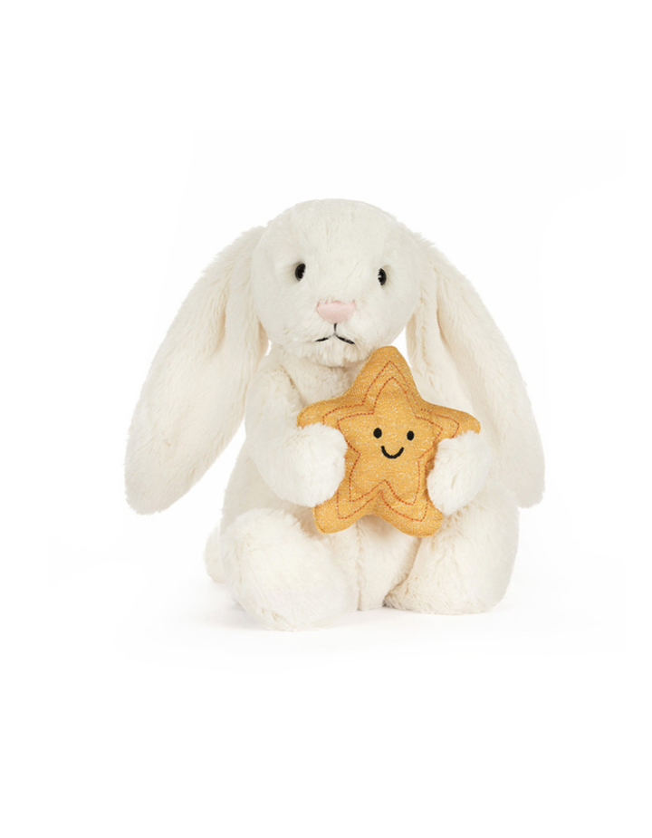 Peluche Jellycat Cream Bunny with Star – Lapin étoile doux