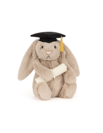 Peluche Jellycat Bashful Bunny Graduation Outfit – Lapin diplômé