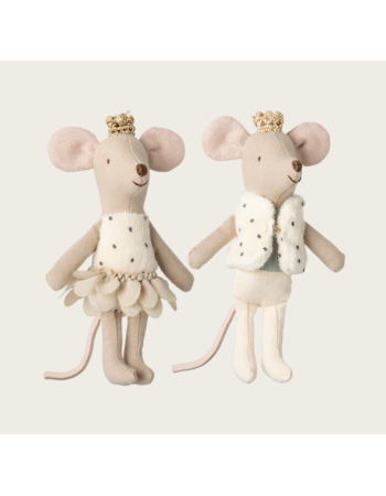 Maileg Royal Twin Mice – Souris jumeaux dans matchbox – Petite sœur & frère