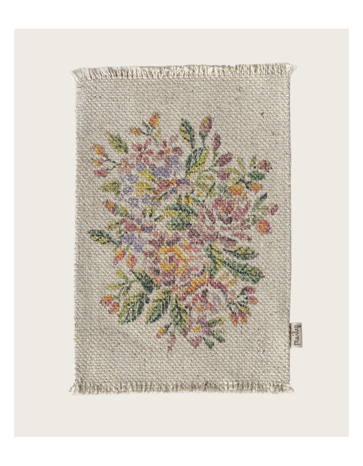 Tapis miniature Maileg fleurs medium – déco maison poupée souris