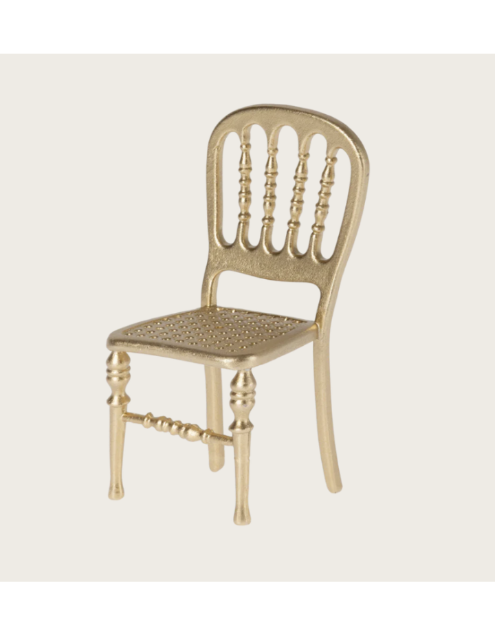 Chaise souris Maileg dorée – meuble miniature maison poupée