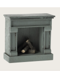 Cheminée souris Maileg bleue – meuble miniature maison poupée