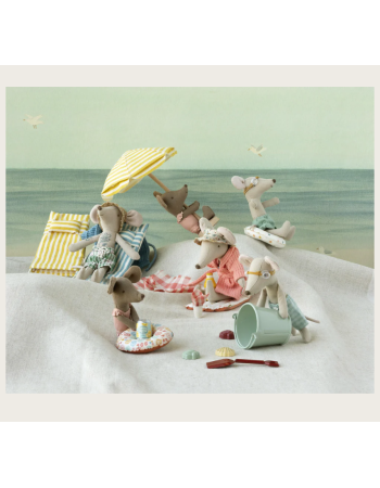 Ensemble plage Maileg Grand frère souris – accessoires plage miniature