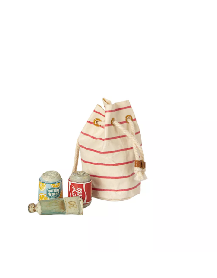 Sac de plage Maileg avec essentiels – accessoire souris miniature