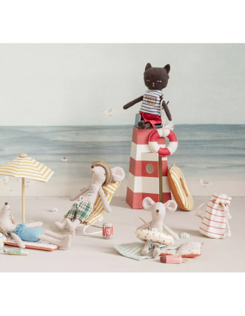 Sac de plage Maileg avec essentiels – accessoire souris miniature