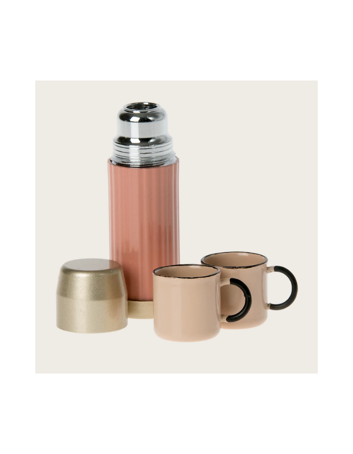 Miniature thermos et tasses Maileg – Soft Coral | Accessoire maison de poupée