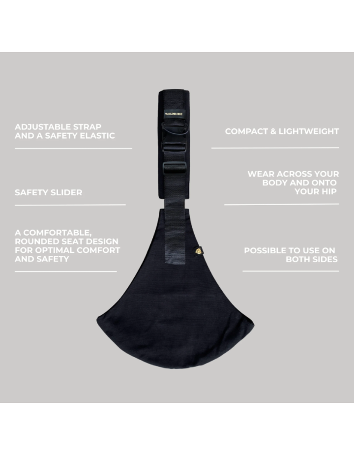 Porte-bébé Wildride Noir – Ergonomique & léger | Portage bébé 9 mois-4 ans