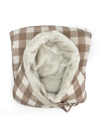 Nid d’ange polair Vichy Caramel – Douceur & chaleur bébé | Babyshower