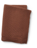 Couverture bébé tricotée laine Burned Clay – Noviazy | Cocon doux naissance