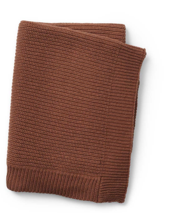 Couverture bébé tricotée laine Burned Clay – Noviazy | Cocon doux naissance
