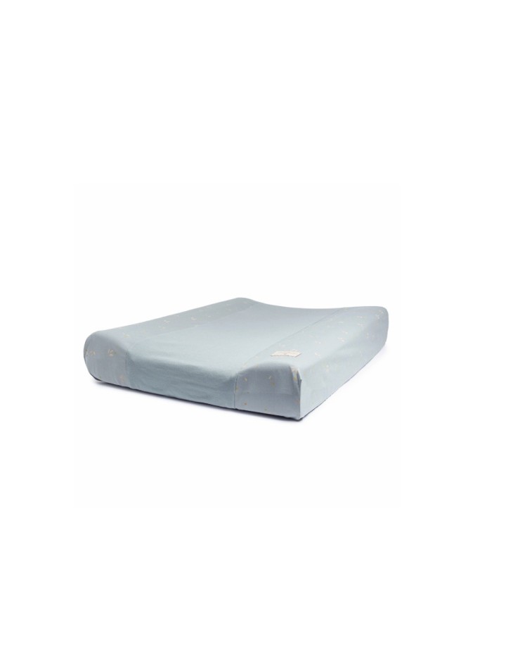 Housse matelas à langer Willow Soft Blue Nobodinoz coton bio