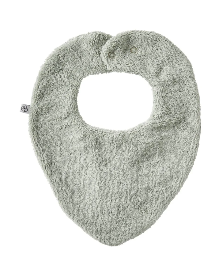 Bavoir bandana réversible vert de gris – BB&Co | Bambou ultra doux bébé