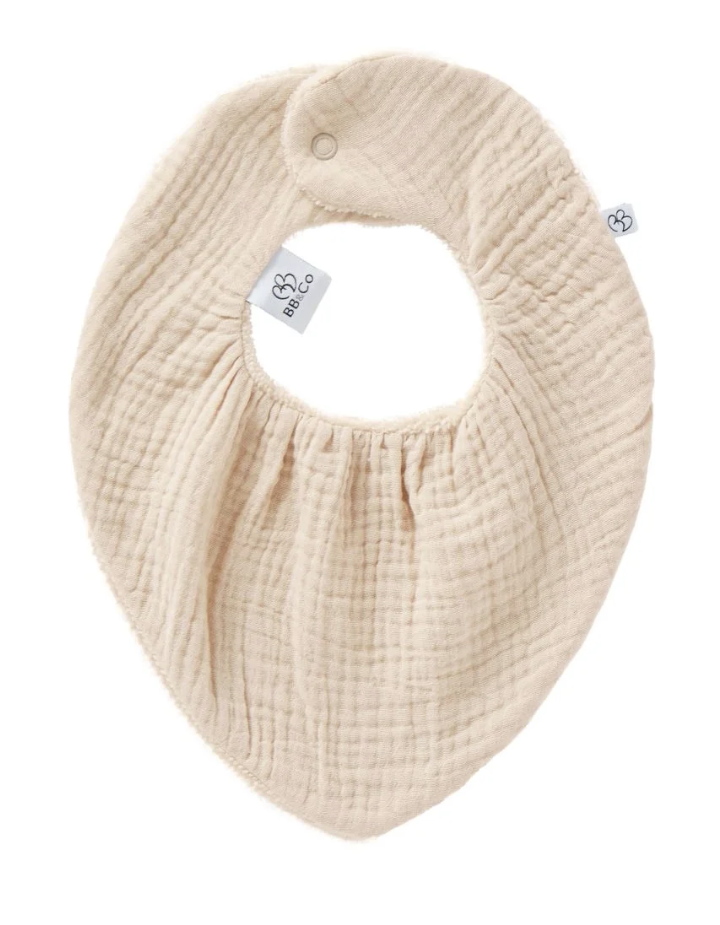 Bavoir bandana réversible Biscuit – BB&Co | Bambou ultra doux bébé