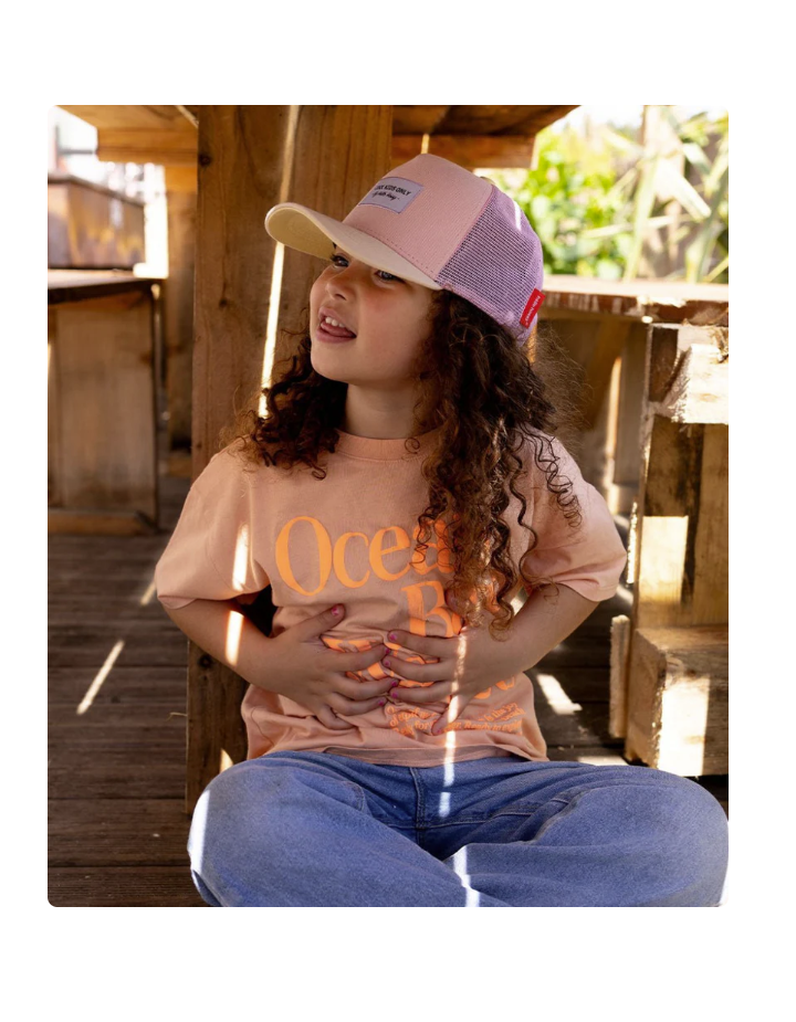 Casquette bébé enfant Mini Powder Pink – Hello Hossy | Trucker coton bio