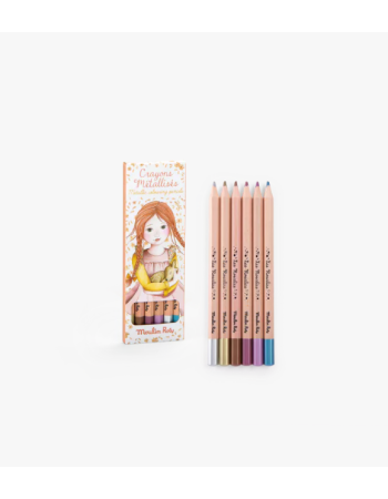 Crayons Métallisés Enfant Moulin Roty Rosalies