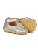 Chaussons Bébé Easy Peasy Argenté My Lillyp | Cuir Éco