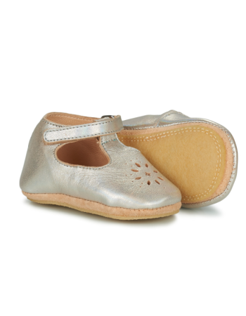 Chaussons Bébé Easy Peasy Argenté My Lillyp | Cuir Éco
