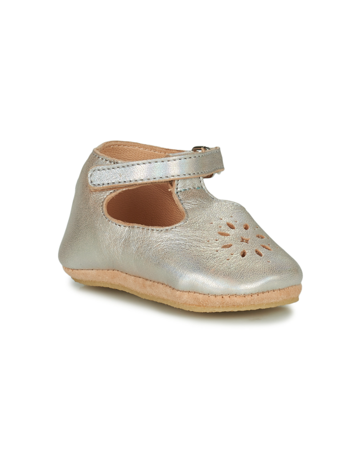Chaussons Bébé Easy Peasy Argenté My Lillyp | Cuir Éco