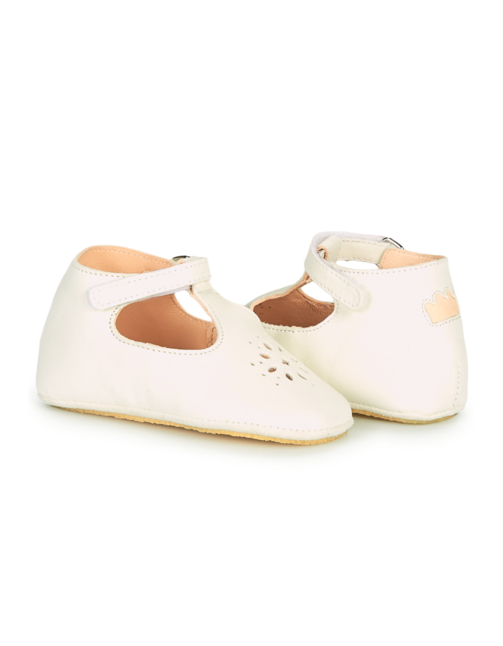 Chaussons Bébé Easy Peasy My Lillyp Blanche | Cuir Éco