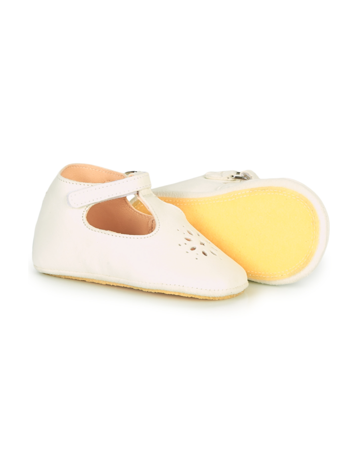 Chaussons Bébé Easy Peasy My Lillyp Blanche | Cuir Éco