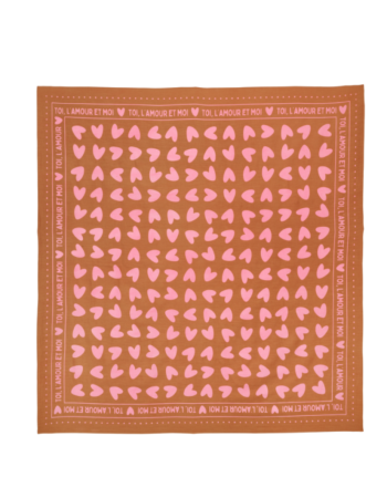Foulard Marron Cœur Atelier Wagram | Foulard Adulte