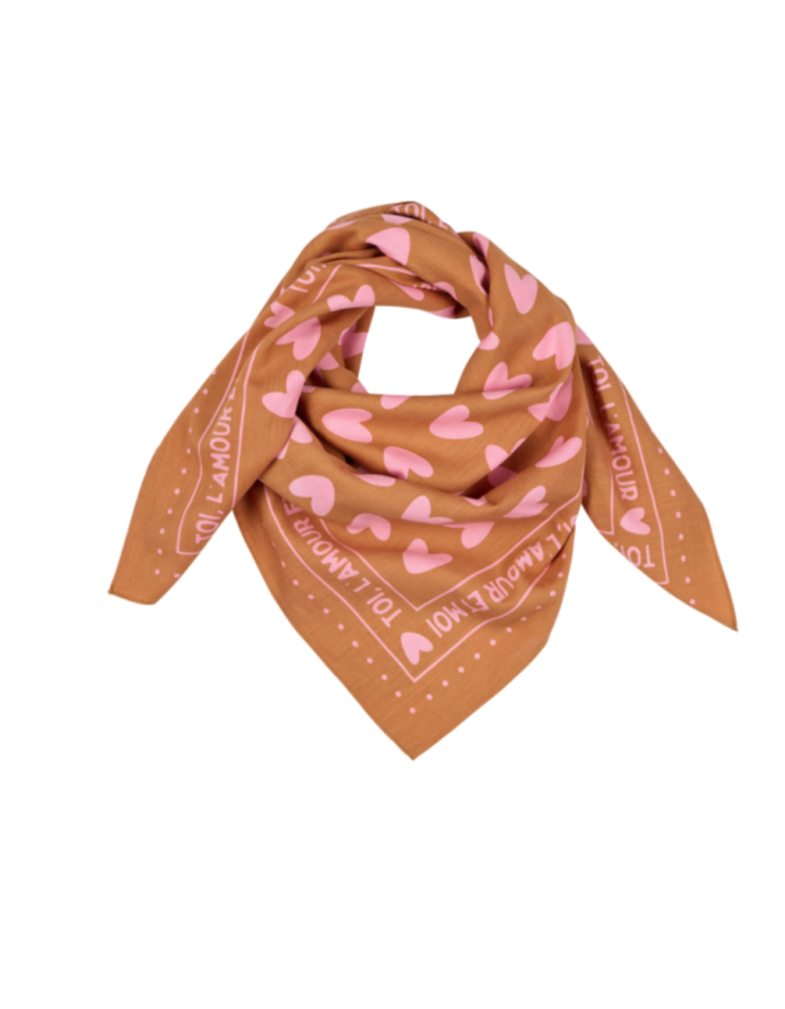 Foulard Marron Cœur Atelier Wagram | Foulard Adulte