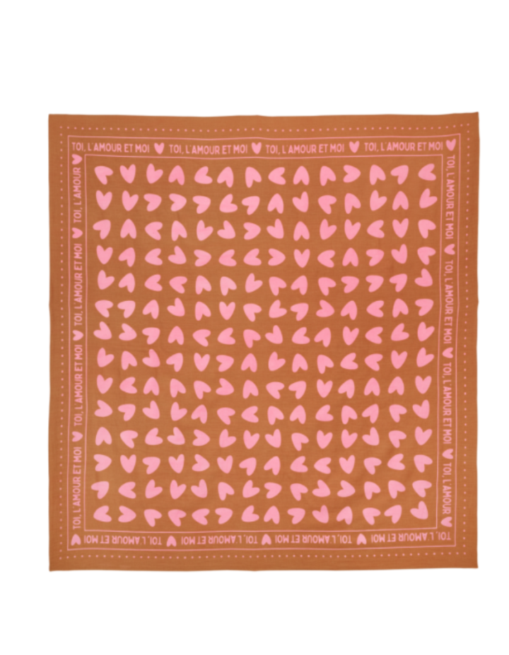 Foulard Marron Cœur Atelier Wagram | Foulard Enfant