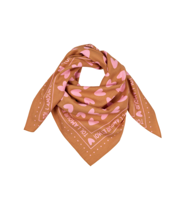 Foulard Marron Cœur Atelier Wagram | Foulard Enfant