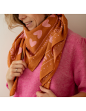 Foulard Marron Cœur Atelier Wagram | Foulard Adulte