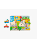 Puzzle sonore ville en bois Les Popipop – Moulin Roty