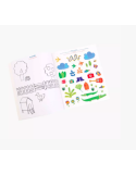 Imagier à colorier avec stickers Les Popipop Moulin Roty – Activité créative enfant