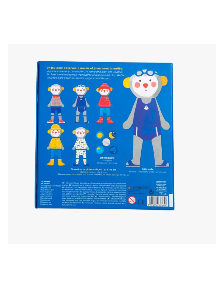 Jeu magnétique S’habiller Popipop Moulin Roty – Jeu de voyage enfant