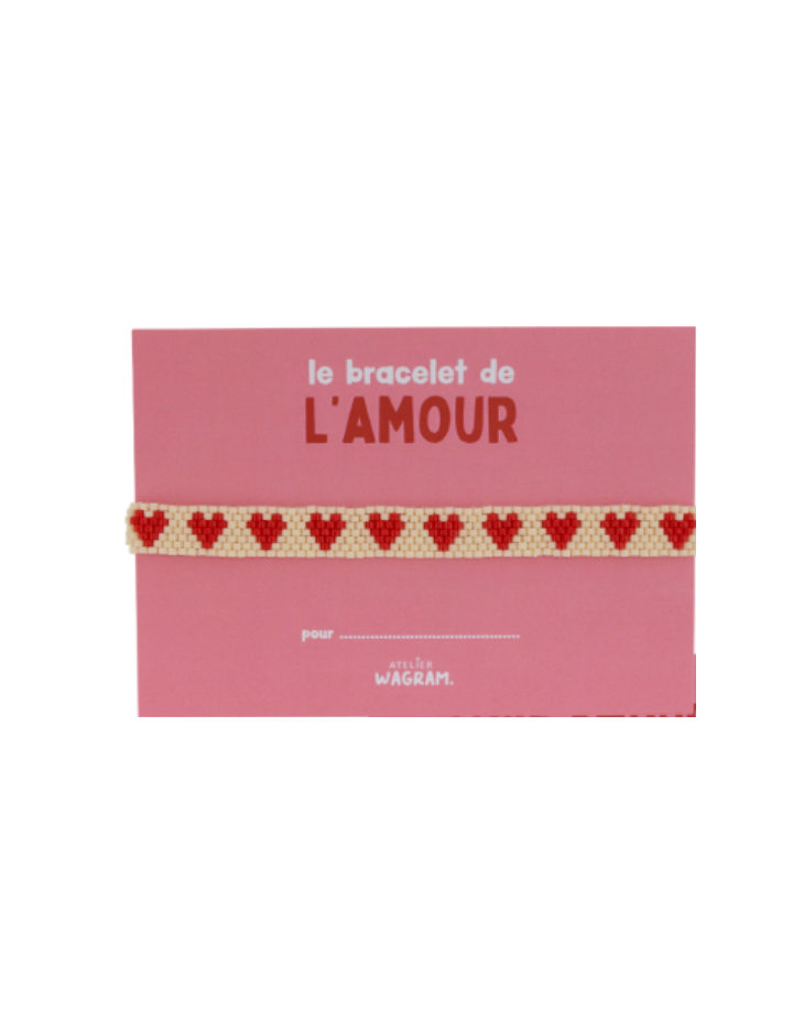 Bracelet perles blanc rouge Atelier Wagram – Bracelet tendance enfant maman